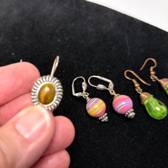 Three Pair of Gorgeous Colorful Drop Earrings - Picture 4 of 5